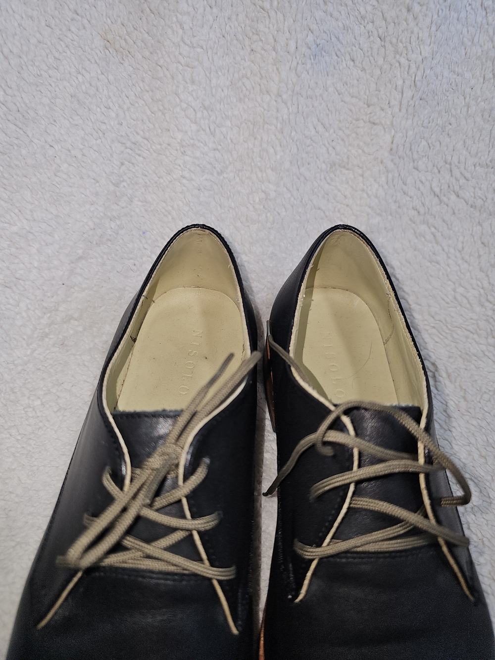 NISOLO Black Leather Lace Up Everyday Oxford Dress Shoes Size: 7.5 - Picture 6 of 14